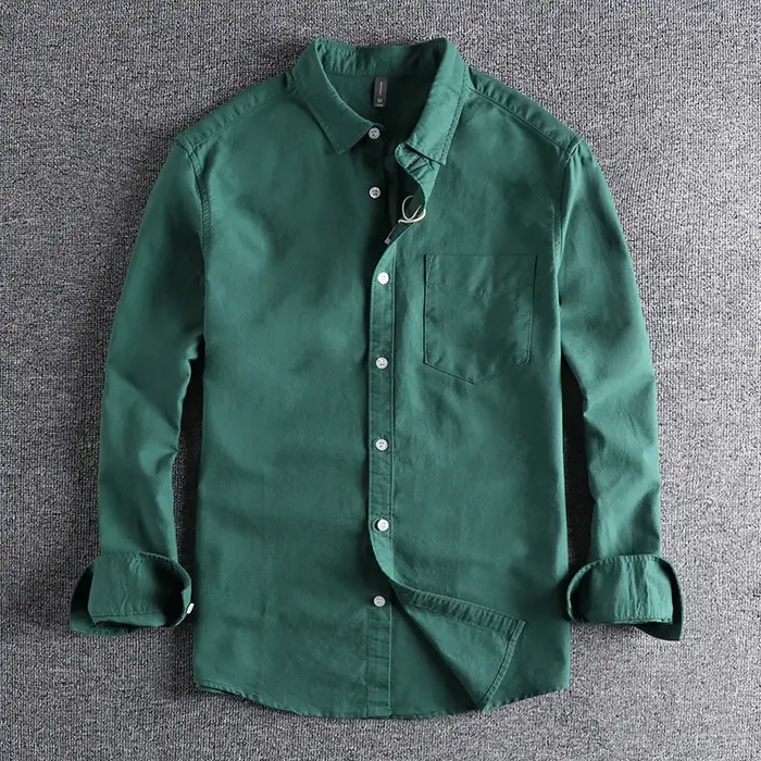 Chemise à Manches sulfen Tissu Oxford Délavé pour Homme