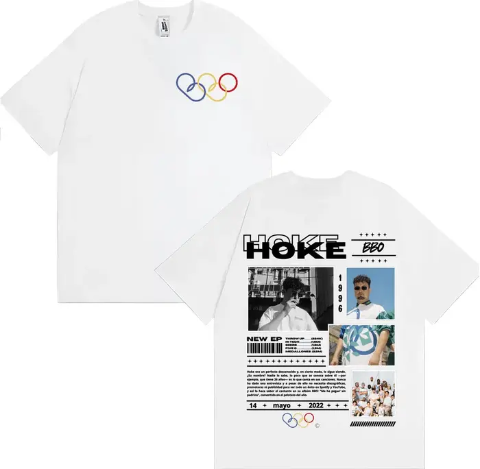 Rappeur HOKE Bbo Album 2025 Tour T-shirt Vêtements Pour Hommes Hip Hop VintageHigh Qualité T-shirts Unisexe Mode