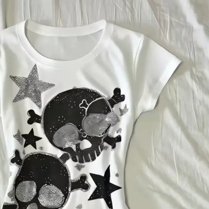 T-shirts pour femmes japonais Y2k, vêtements tendance des années 2000, hauts, imprimé graphique étoi