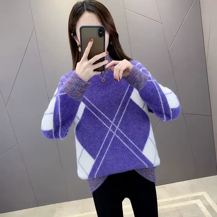 Pull chaud pour femme, ample