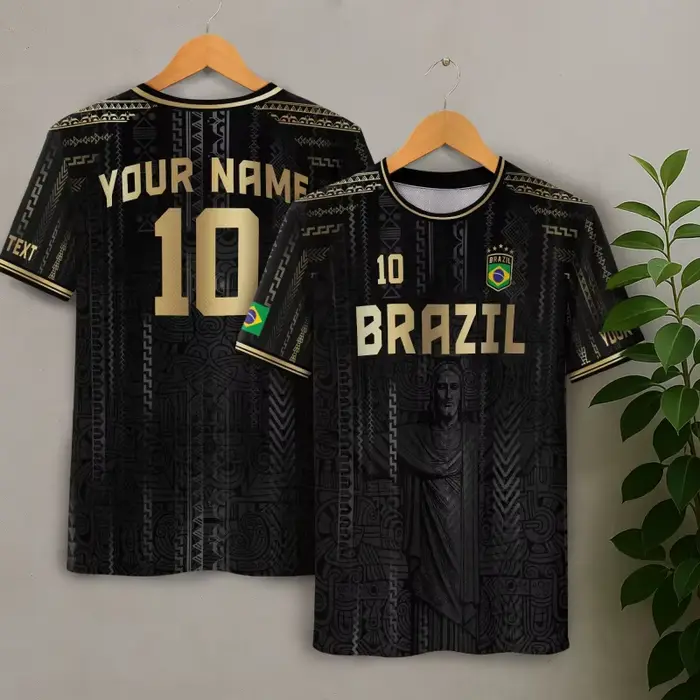 T-shirt à motif de maillots brésiliens pour hommes, t-shirts imprimés en 3D personnalisés, à la mode