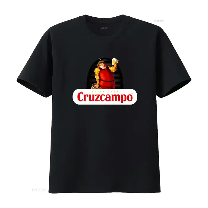 T-shirt Cruzcampo Vintage Beer Lover en coton classique pour Noël, haut délavé vintage pour un usage