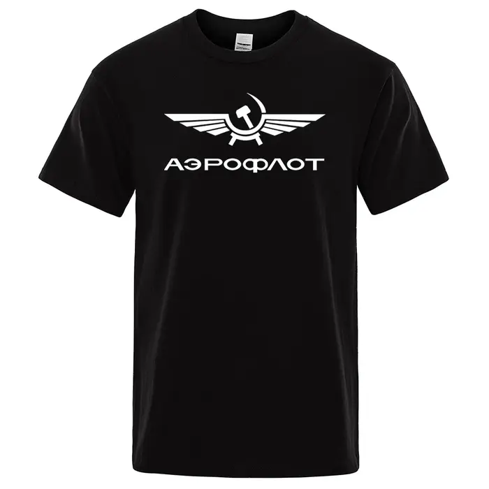 Aeroflot Aviation Russe Pilote aérospatial Aviateur T-Shirt hommes été coton à manches courtes mode vêtements décontractés T-Shirt ample