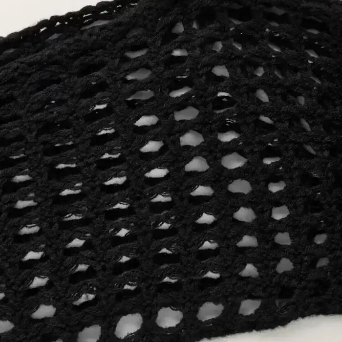 Printemps été court évider pull en tricot nouveau manches évasées couleur unie pulls Streetwear haut pour femme