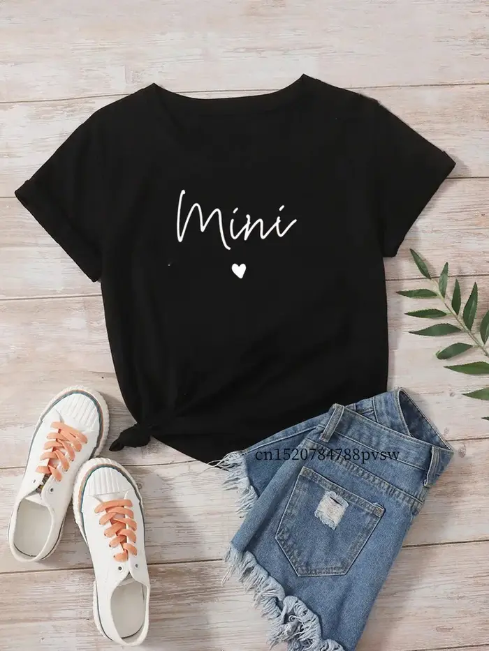 T-shirt assortis pour mère et fille, vêtements pour maman et bébé