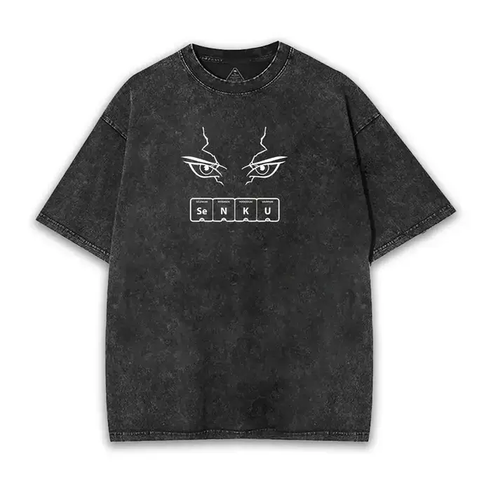 Nouveau Ishigami Senku T-shirt graphique Dr. Stone Anime Vintage lavé surdimensionné
