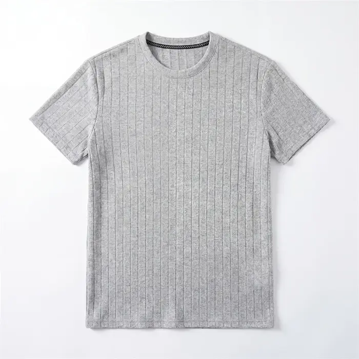 T-shirt à manches courtes en tricot côtelé pour hommes