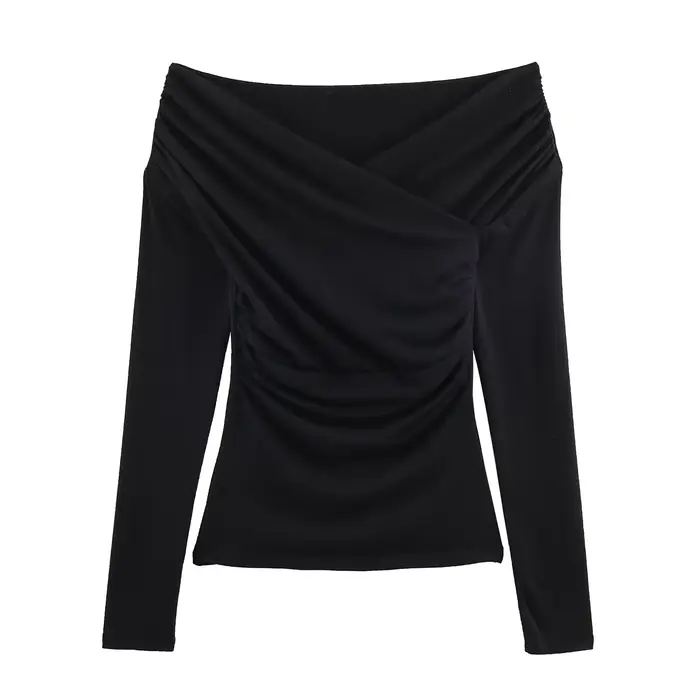 T-shirt plissé chic pour femme
