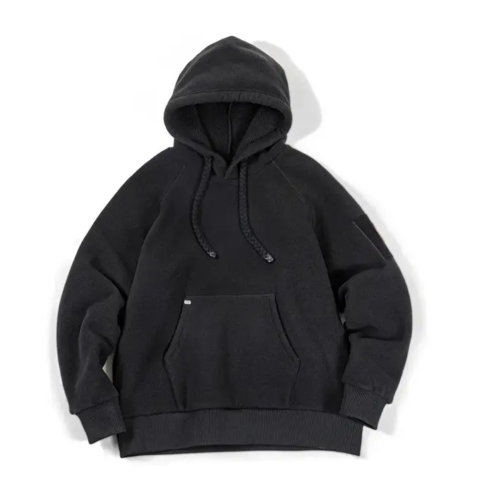 Maden Sweat-shirt à capuche pour femme en polaire épaisse pour l'automne et l'hiver Vert foncé taille oversize vêtement