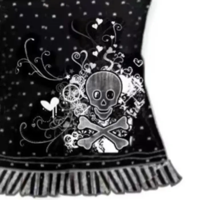 Sous-culture rétro Hottie T-shirts américain Harajuku crâne imprimé t-shirt Punk faux deux à pois