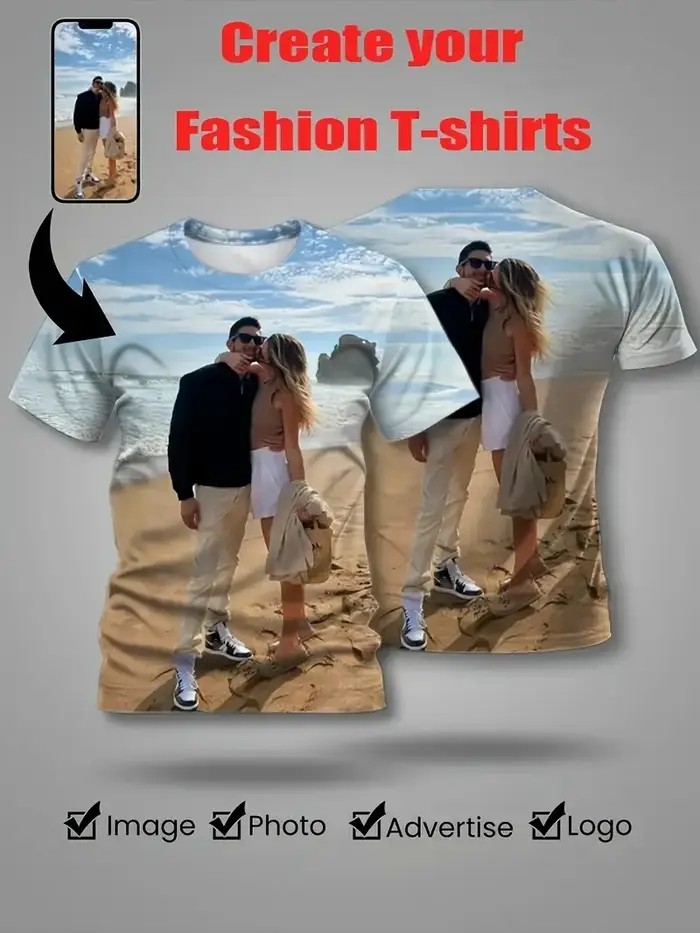 T-Shirts personnalisables pour Couples été décontracté col rond manches courtes