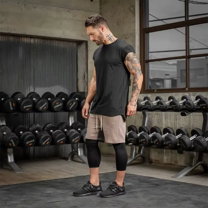 Manches chauve-souris t-shirt hommes entraînement GYM Fitness t-shirts Moto Biker hauts Hip Hop Streetwear