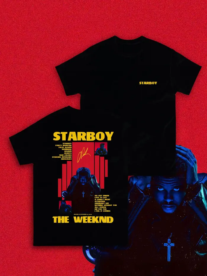 T-shirts imprimés graphiques « Starboy » de The Weeknd
