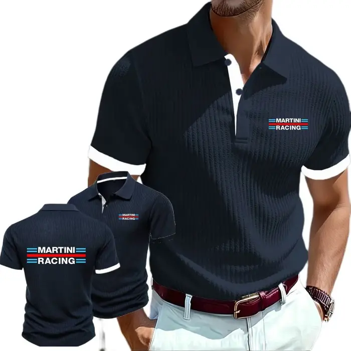 NOUVEAU Polo en tricot à revers pour homme