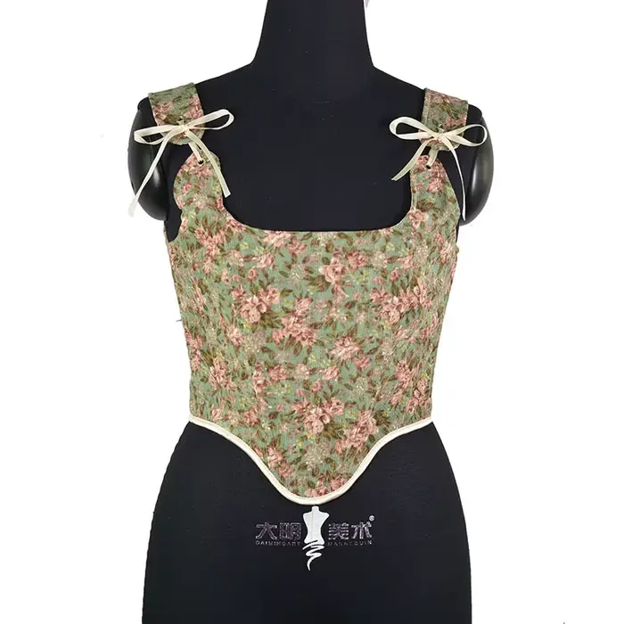 Corset en velours avec nœud papillon pour femme