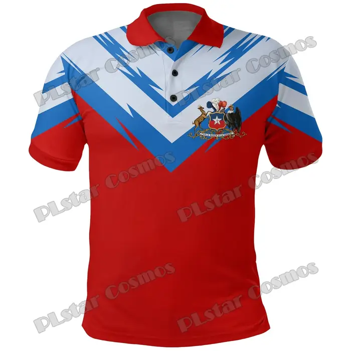 Chili & Costa Rica & El Salvador blason 3D imprimé hommes Polo été décontracté unisexe à manches courtes