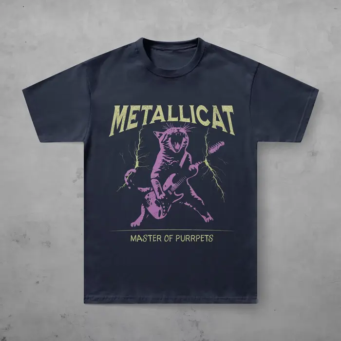 T-shirt Metallica Metallicat 2026 pour hommes et femmes, vêtements gothiques d'été, mode décontracté