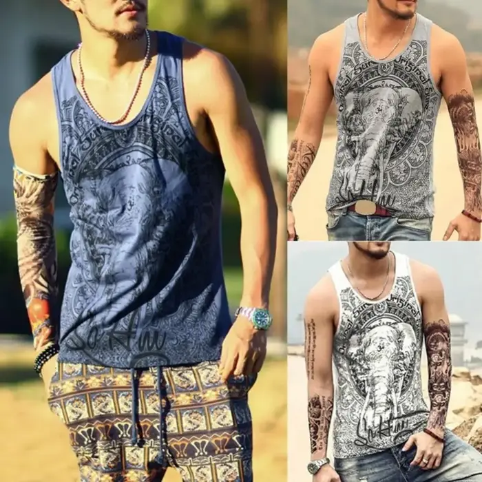 Gris hommes débardeur décontracté Fitness Singlets marque