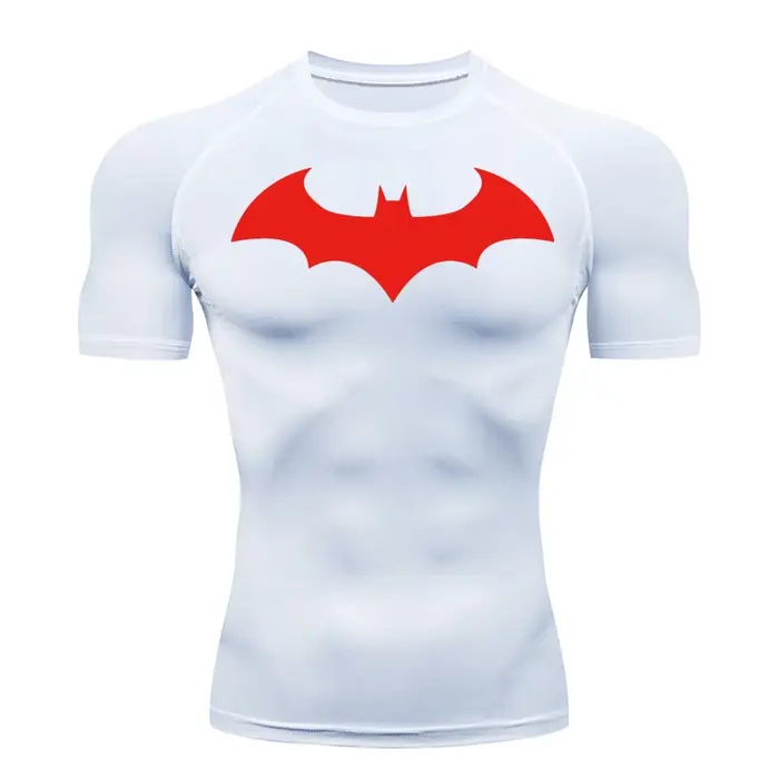 T-shirts de compression à motif chauve-souris pour hommes
