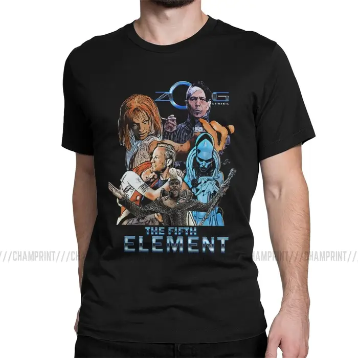 T-Shirt manches courtes col rond homme, estival et décontracté, en coton, avec le film de science fi
