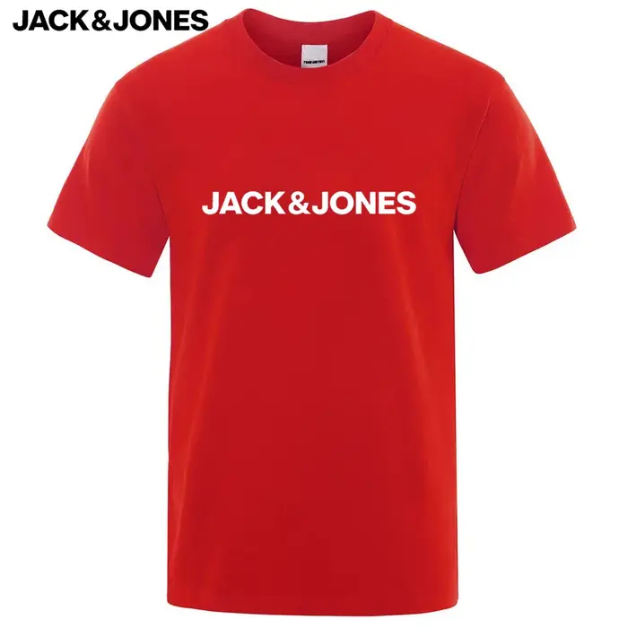 100% pur coton Jack Jones T-shirts d'été pour hommes et femmes, T-shirts de base décontractés amples