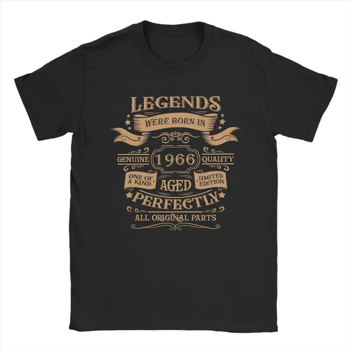 Hommes femmes né en 1966 vintage âge 60 ans drôle 60th anniversaire chemise 100% coton imprimé T-Shirt vêtements tenues