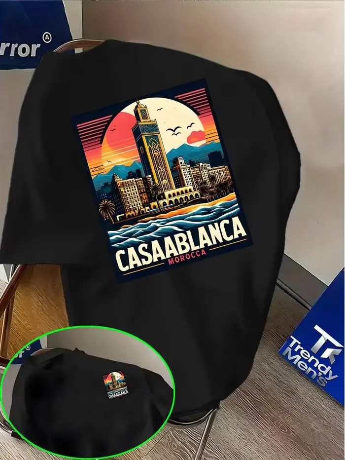 T-shirts graphiques architecturaux esthétiques Casablanca