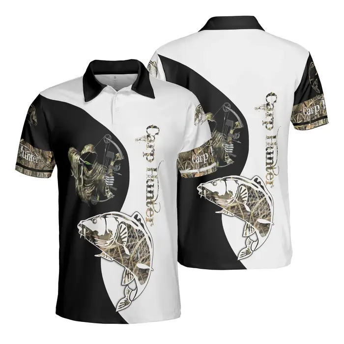 Nouveau T-shirt Polo de Pêche à la Carpe Personnalisé pour Hommes, Manches Courtes, Séchage Rapide,