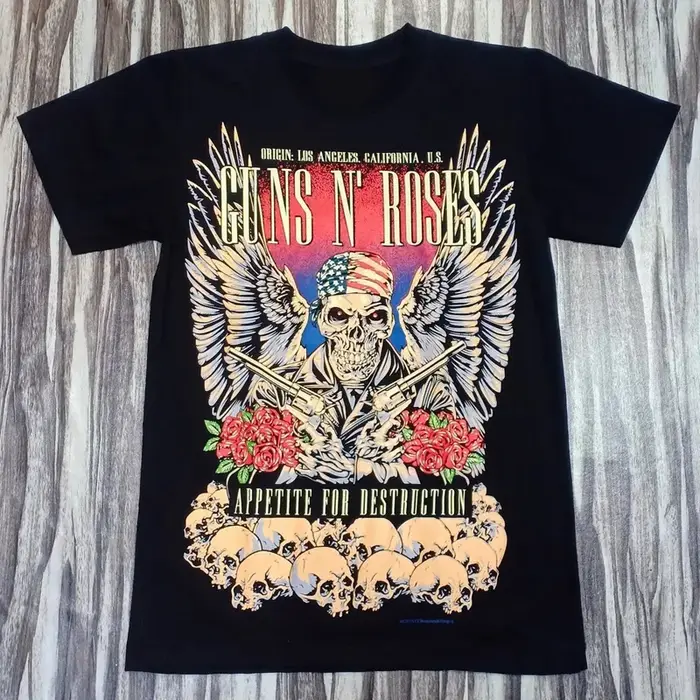 T-shirt à manches courtes Guns N' Roses 2026 pour hommes et femmes