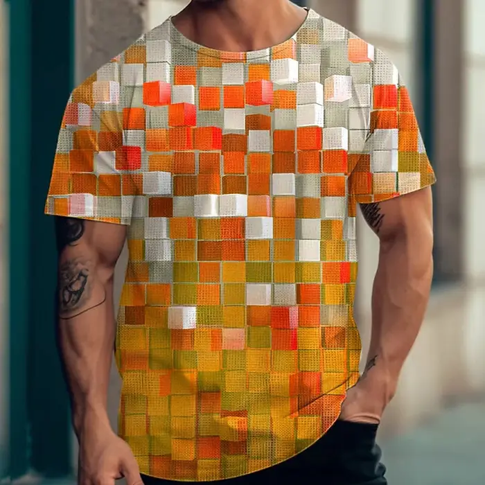T-shirt de sport imprimé animal pour hommes