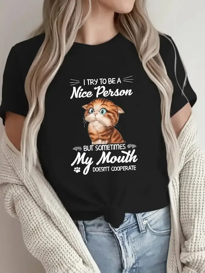 T-shirt à manches courtes en coton 100% pour femme