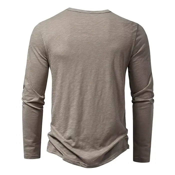 T-shirt Henley à manches longues pour homme