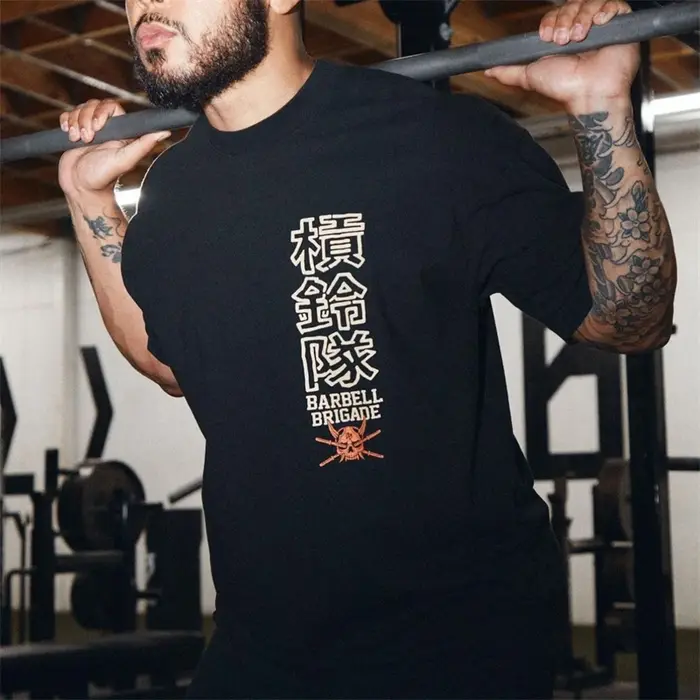 BARBELL BRIGADE Surdimensionné M-3XL Hommes Lâche Fitness T-shirt Mode Gym Course T-shirts D'été Gym À Manches Courtes