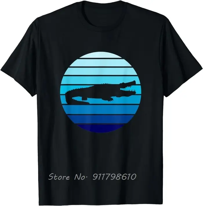 Nouveau T-shirt surdimensionné été Crocodile rétro décontracté coton