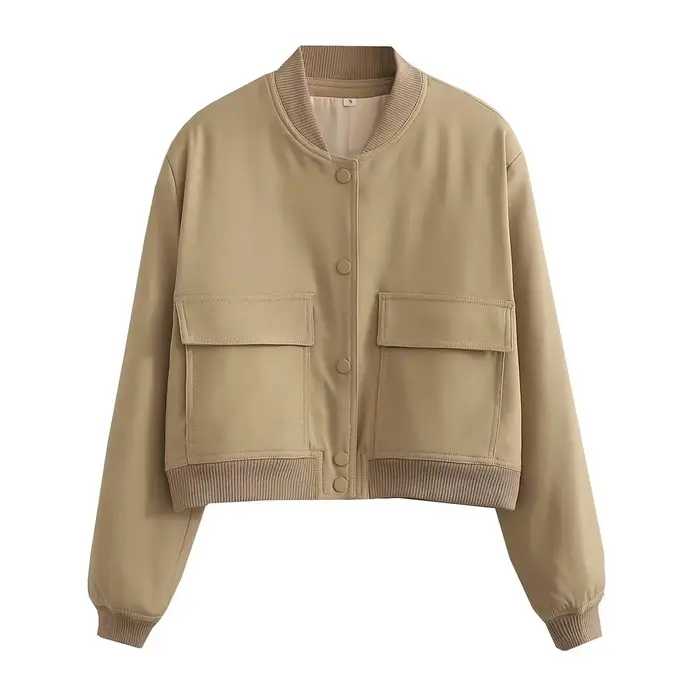 Willshela femmes mode solide Bomber vestes manteau avec poches col en v simple boutonnage manches longues femme Chic dame tenues