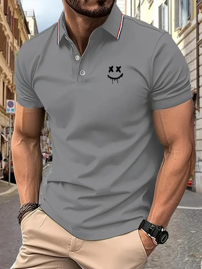 Polo pour hommes, imprimé Expression bave