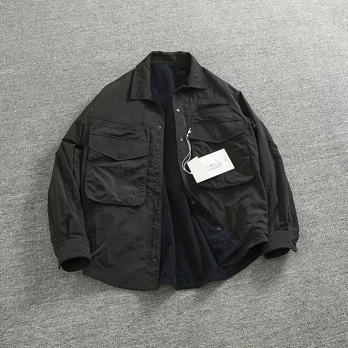 Veste Cargo Réversible en Tissu A + B pour Homme
