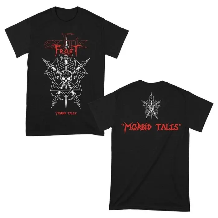 T-shirt imprimé double face Celtic Frost Morbid Tales Pentagram Skull, t-shirt neutre décontracté 10