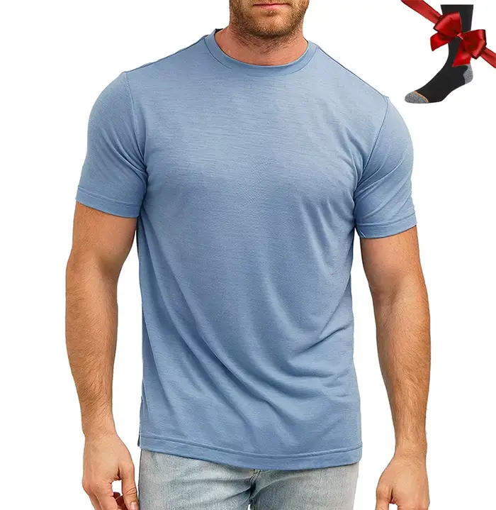 T-shirt 100% laine mérinos pour hommes