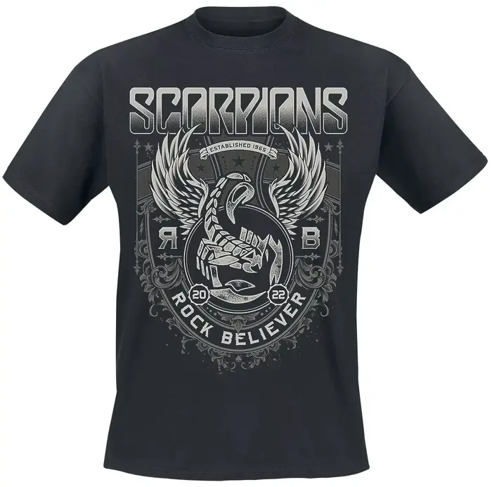 T-Shirt avec Logo triangulaire Scorpions Rock Band