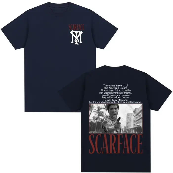 Film classique Scarface T-shirt Tony Montana Al Pacino T-shirts hommes femmes vêtements Vintage gothique surdimensionné
