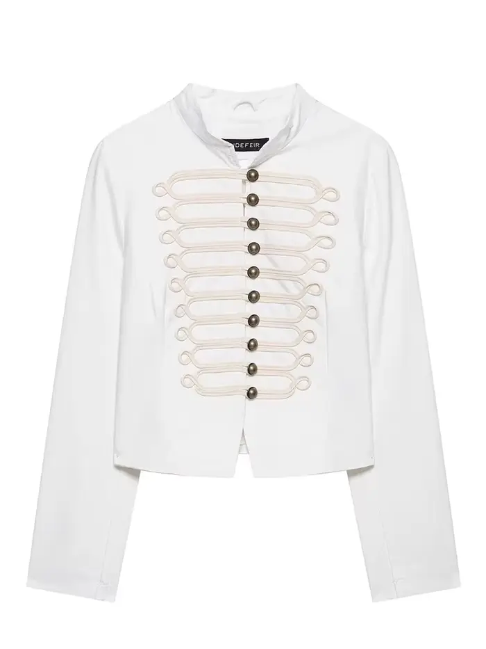 Veste élégante blanche nouée pour femme