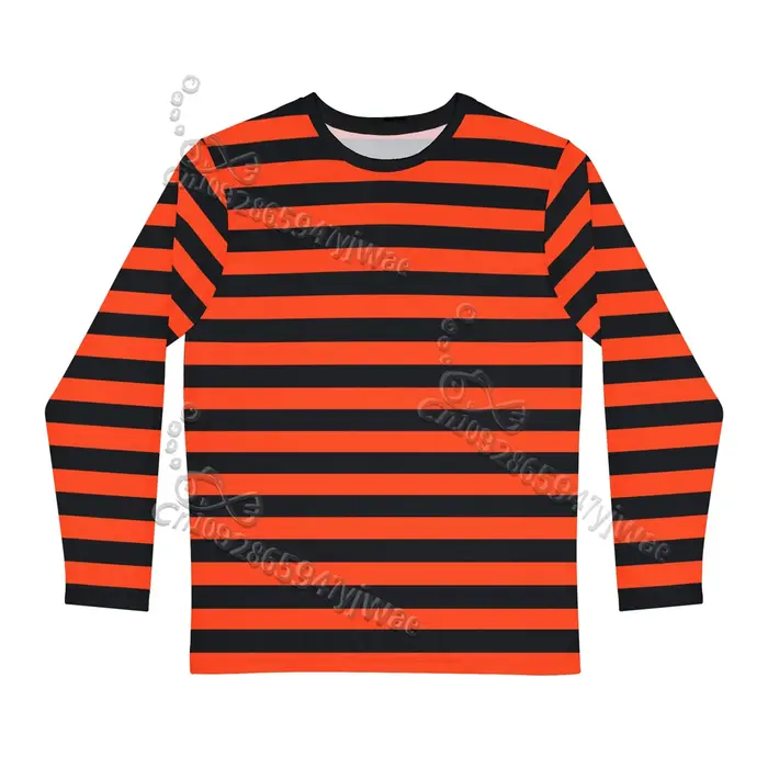 T-shirt à manches longues rayé style gothique français, col rond, décontracté, streetwear, polyvalen