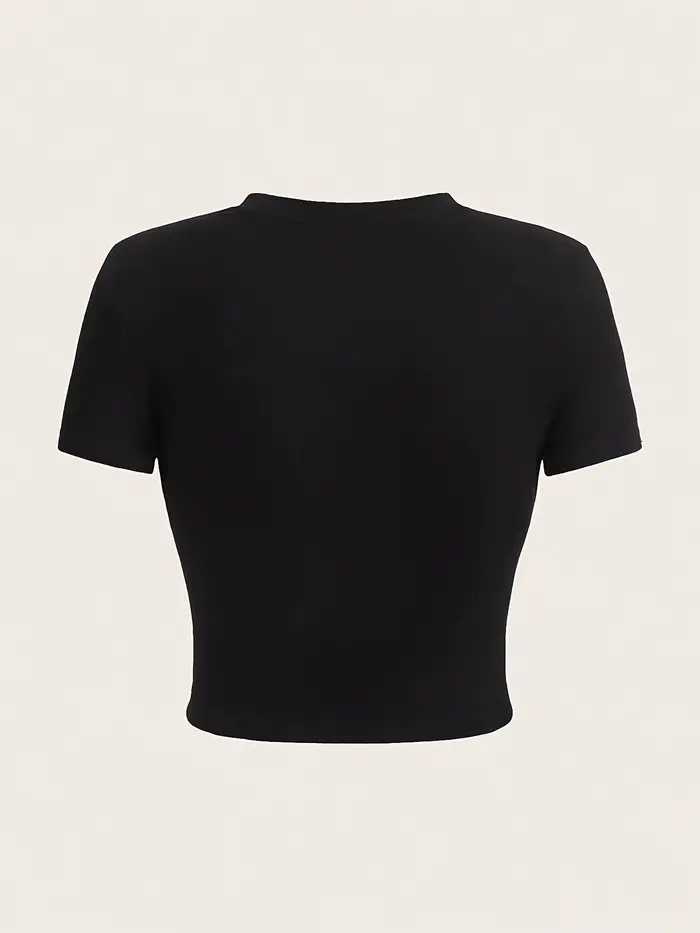 Save Water Drink Tequila imprimé graphique recadrée à manches courtes col rond haut court décontracté pour printemps été vêtements pour femmes T-shirt