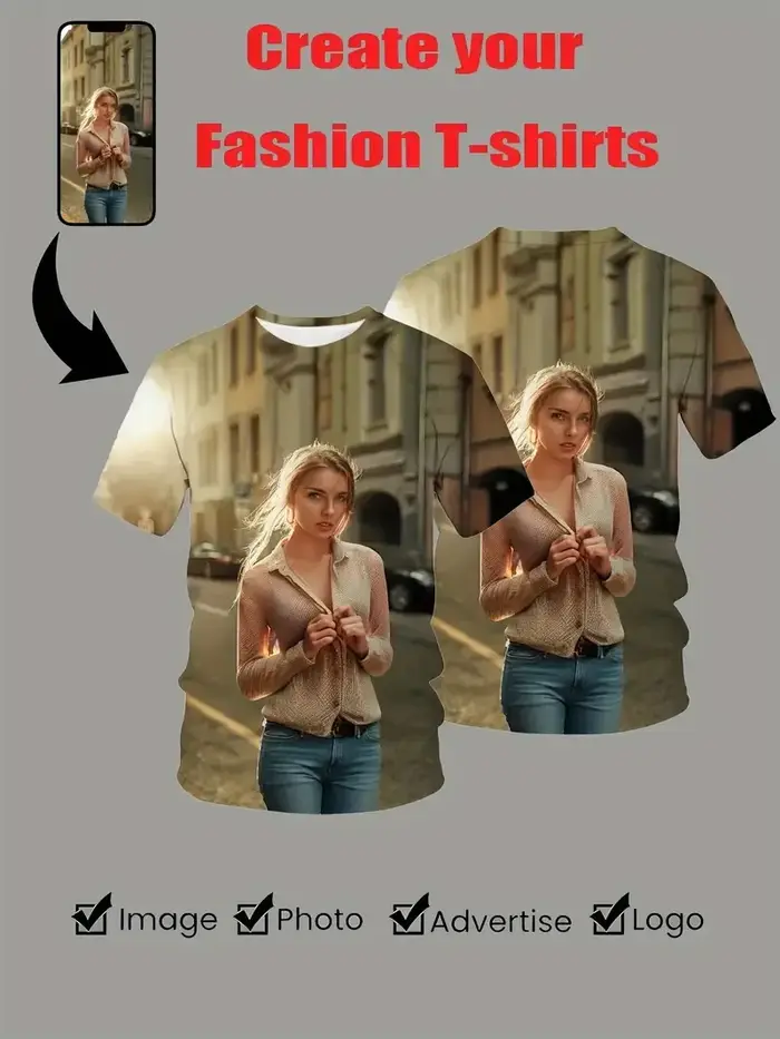 T-Shirts personnalisables pour Couples été décontracté col rond manches courtes T-Shirts hauts brico