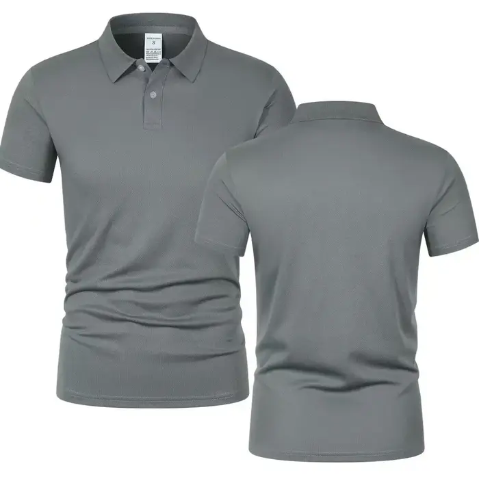 Polo homme été 2026 couleur unie à manches courtes avec col boutonné