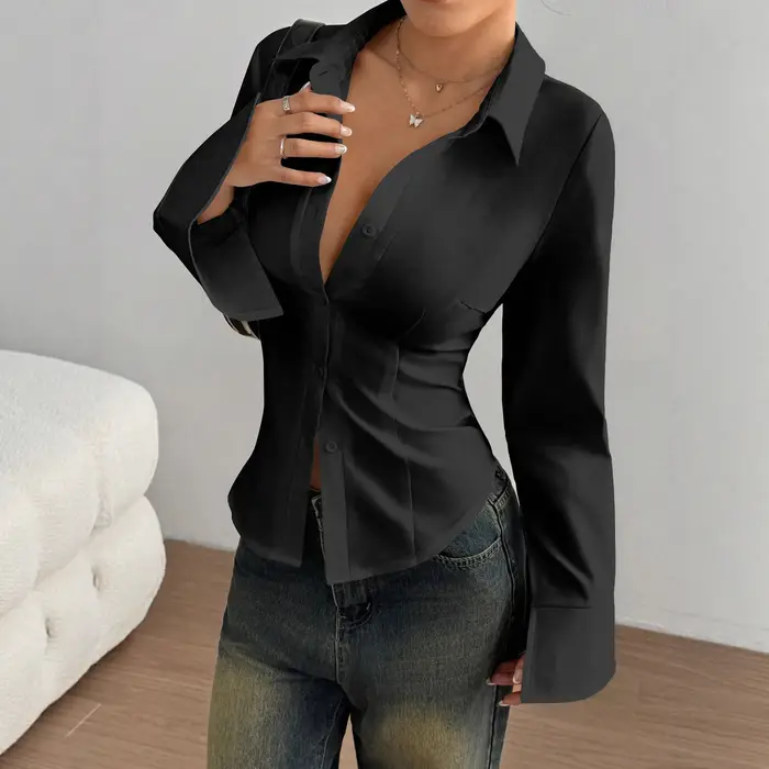 Femmes Blouses 2026 printemps automne à manches longues Blouse femme Blouse chemise bureau élégant travail petit haut Blusas Mujer De Moda