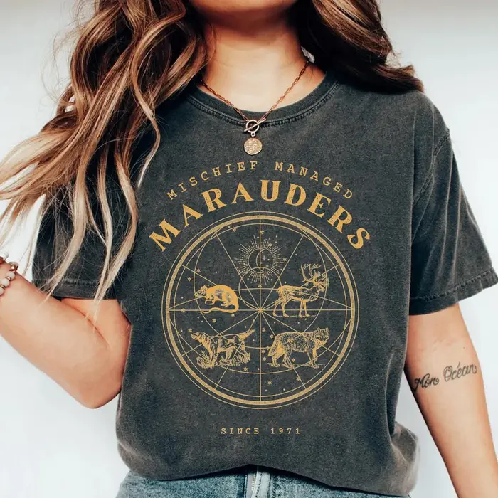 Mischief gérer chemise les Marauders Hp sorcier école T-shirt Fandom Booktok Bookish Merch assistant Halloween hauts Fans cadeau