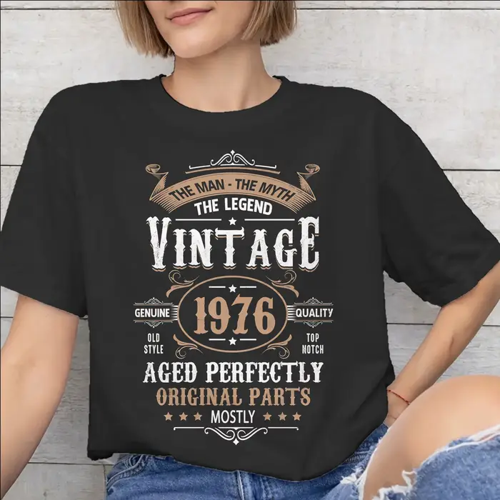 T-shirt imprimé vintage 1976 pour hommes et femmes