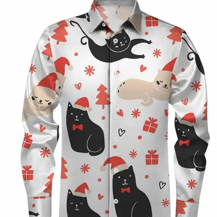 Chemise imprimée de fête de noël pour hommes